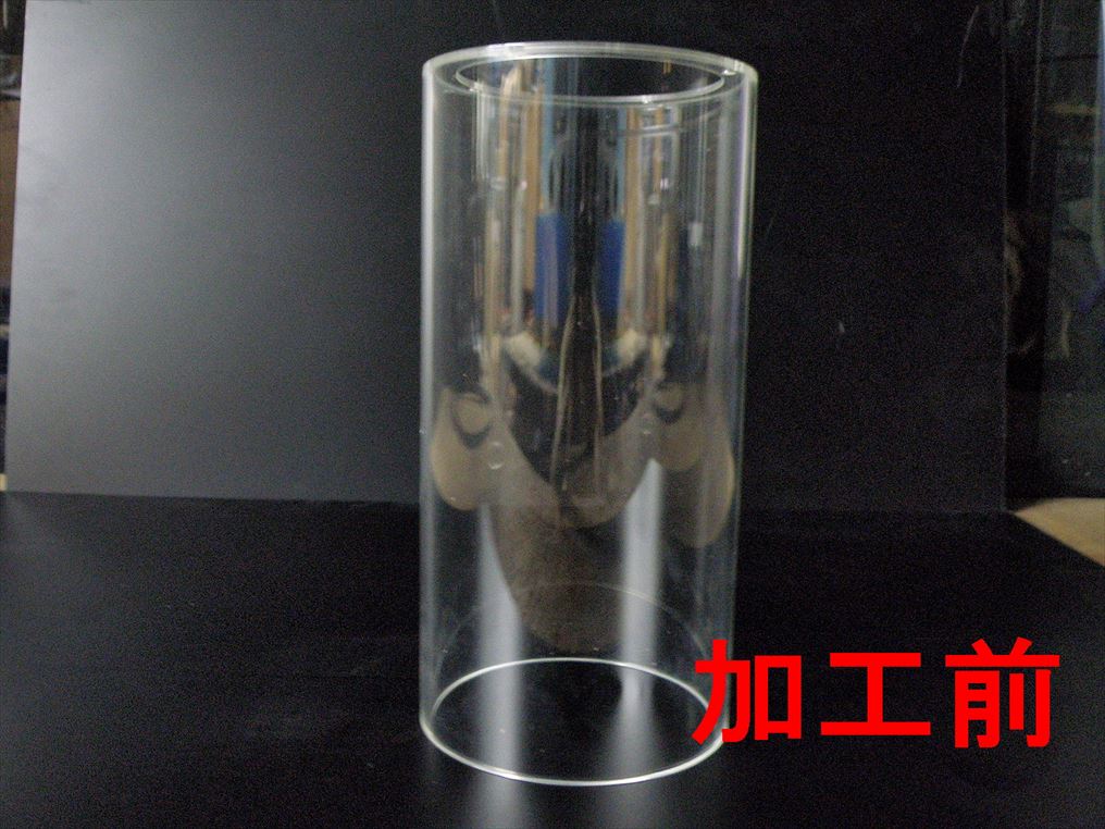 ポリカパイプへのサンドブラスト 加工前 ポリカパイプへのサンドブラスト 加工前